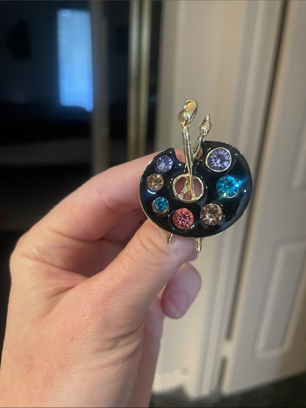 Black Paint Palette brooch